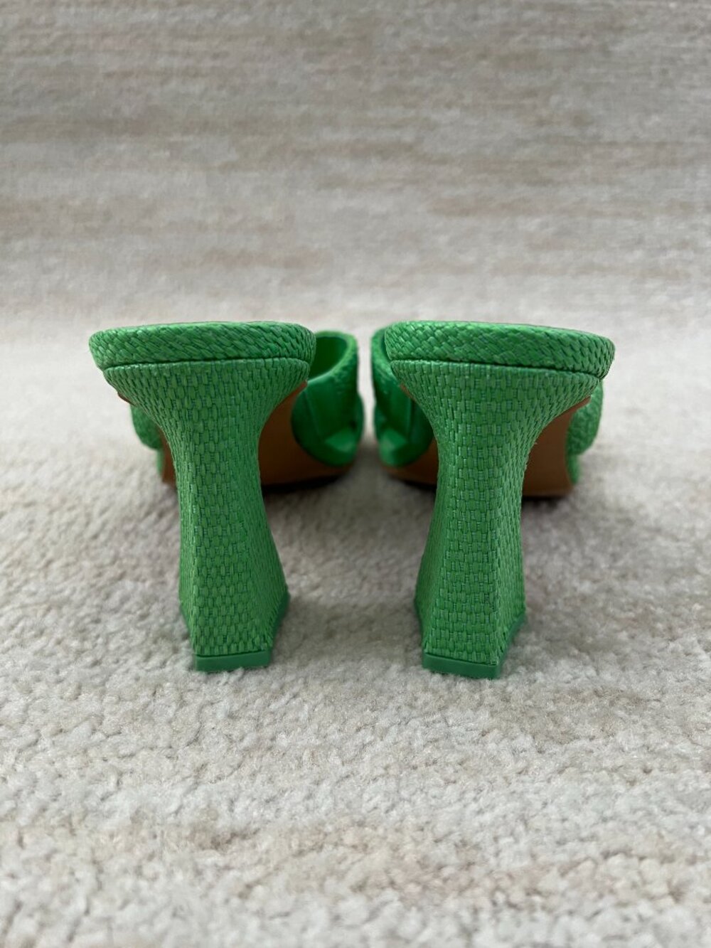 Dolce Vita Nitro Square Toe Strappy Chunky Heels Sandals Shoes 7.5 Green - Picture 6 of 13